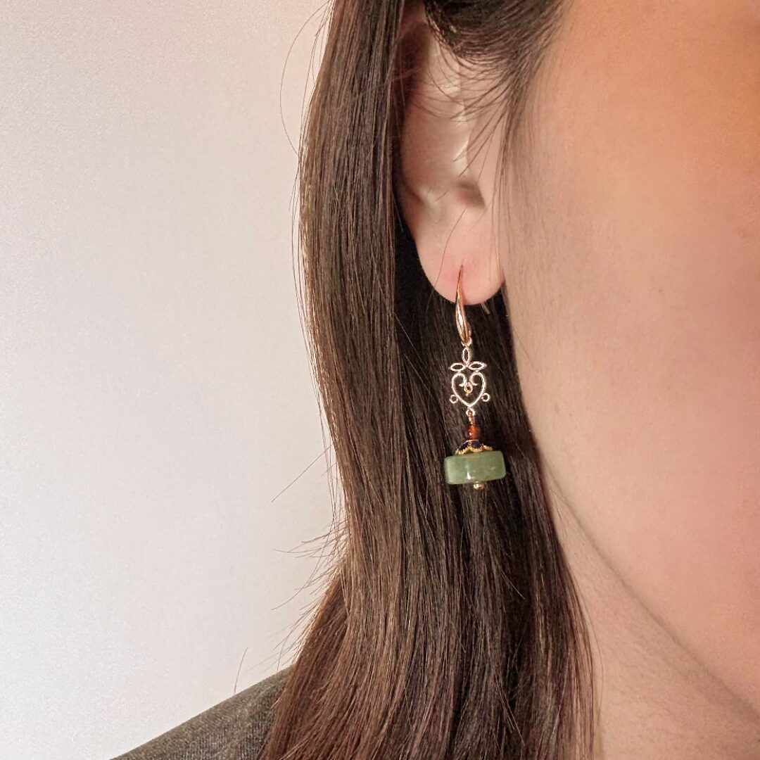 Boucles d'Oreilles Aventurine – Confiance