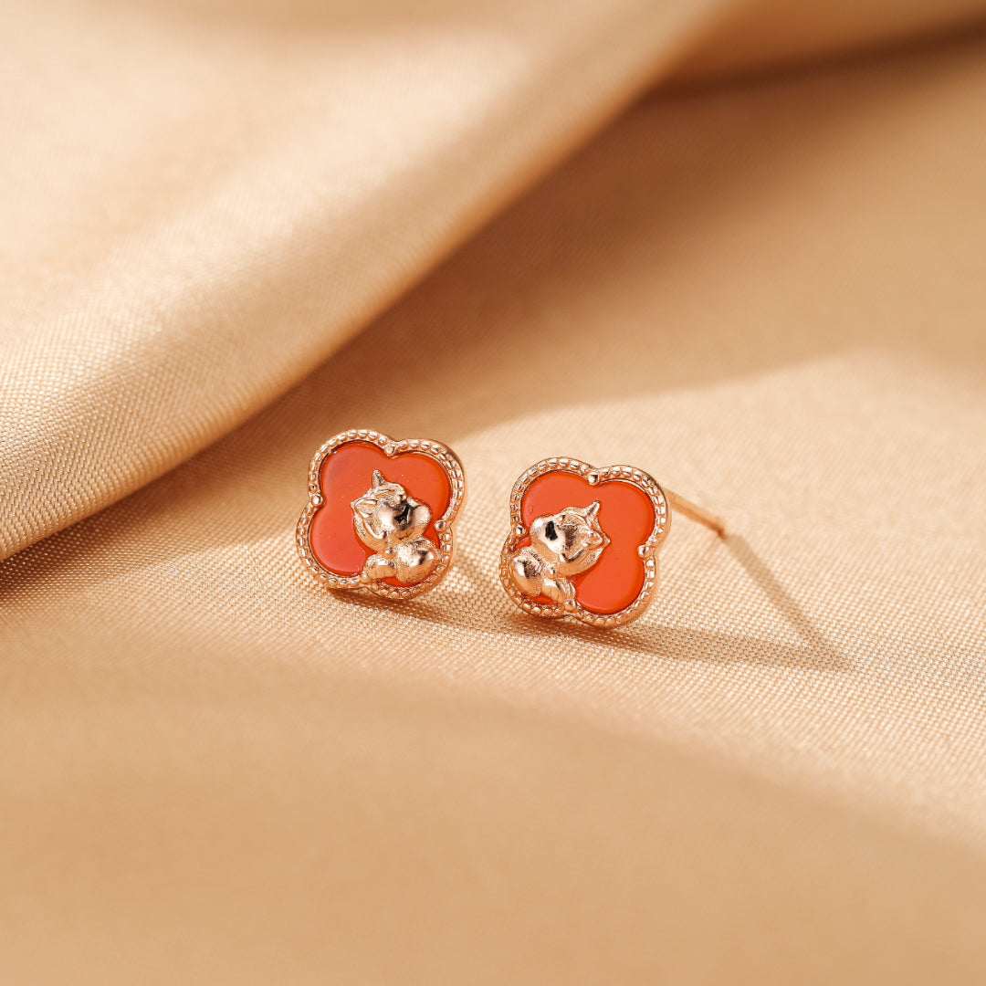 Boucles d’Oreilles Cheval – Esprit Libre, Argent Plaqué Or Rose