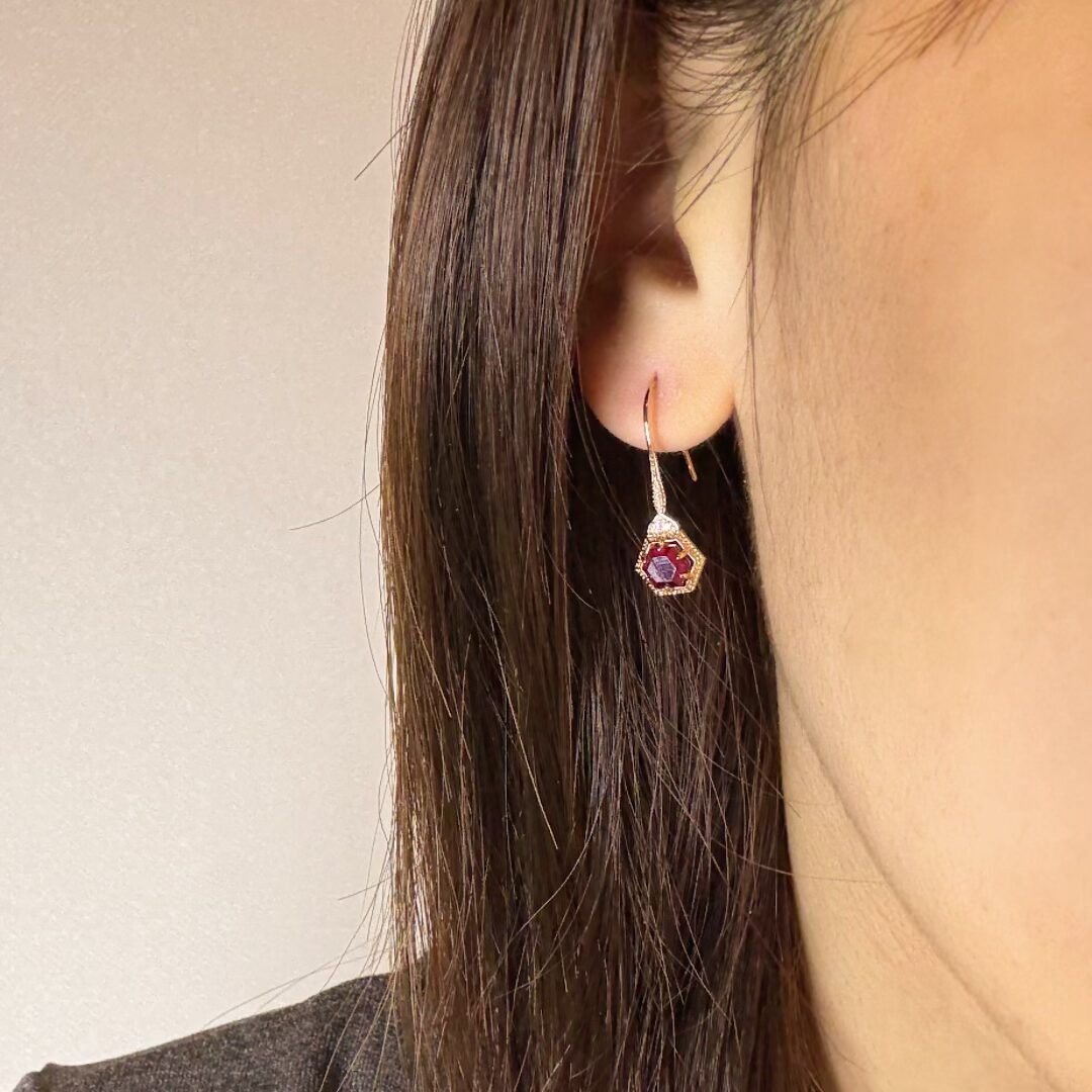 Boucles d'Oreilles Cornaline – Charme Passion, Argent Plaqué Or