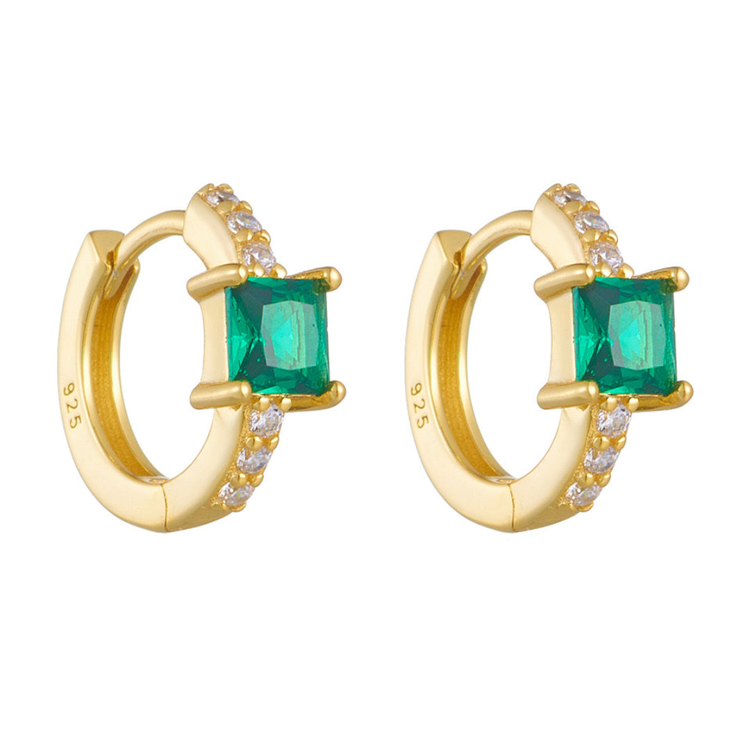 Boucles d’Oreilles Émeraude – Brise d’Émeraude, Argent 925