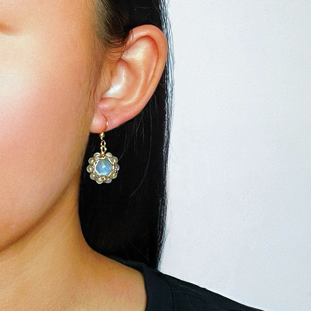 Boucles d’Oreilles Labradorite – Sphère Céleste