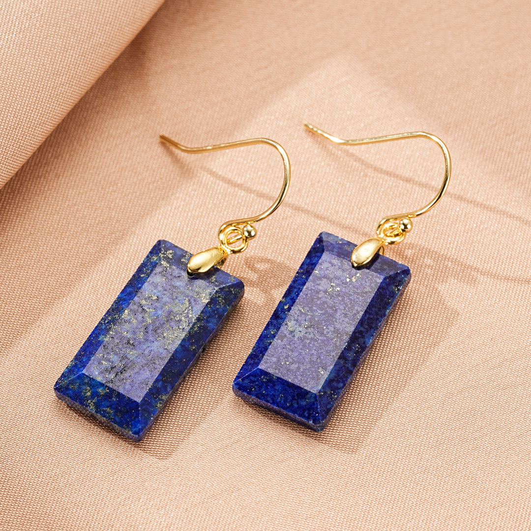 Boucles d’Oreilles Lapis Lazuli – Rectangle Intuitif,