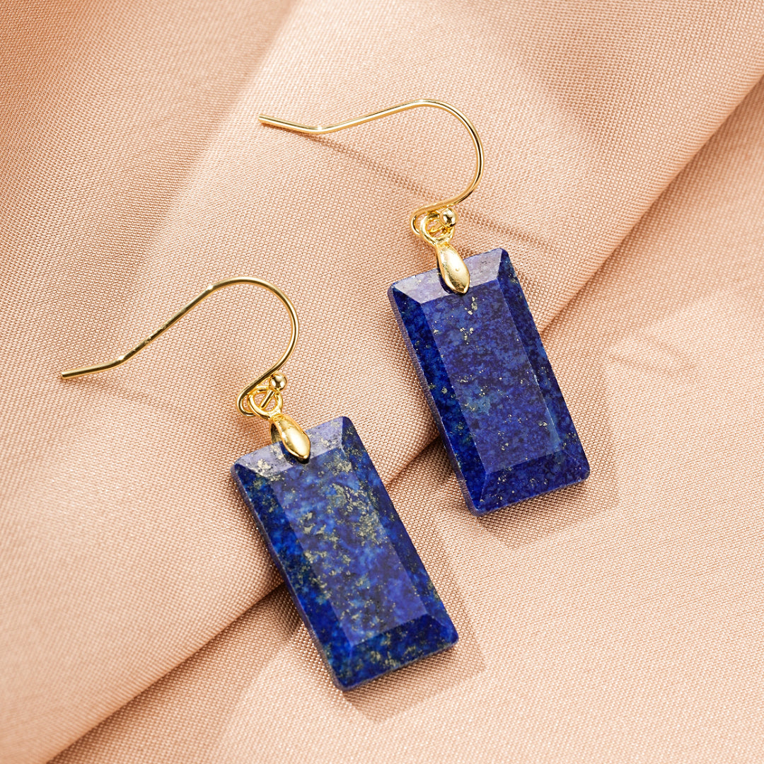 Boucles d’Oreilles Lapis Lazuli – Rectangle Intuitif,