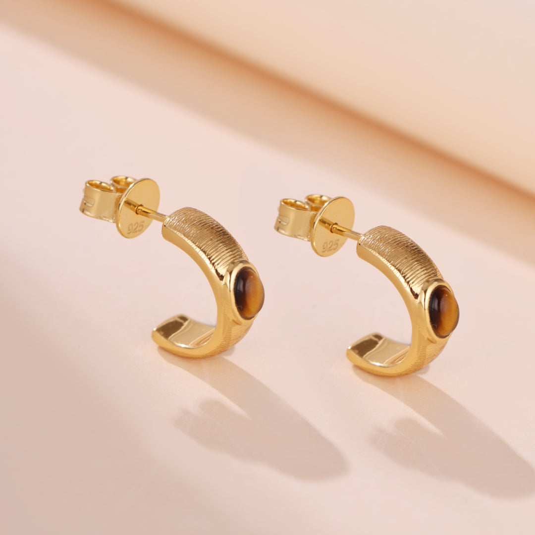 Boucles d'Oreilles Oeil de Tigre – Cirque Mystique