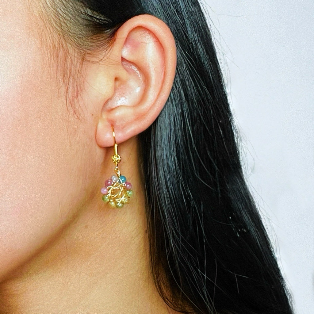 Boucles d’Oreilles Pendantes Tourmaline – Éclat Sacré