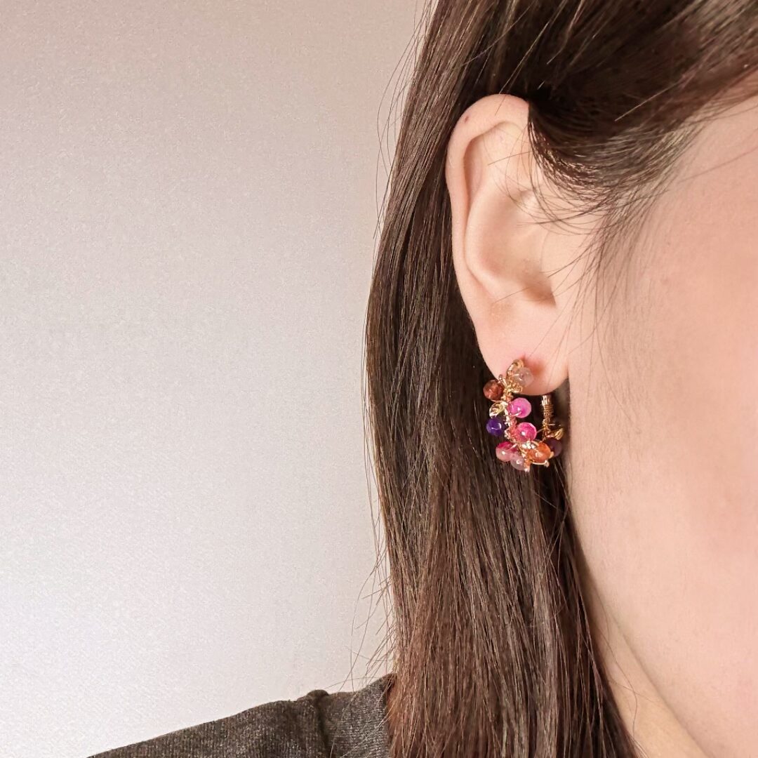 Boucles d'Oreilles Tourmaline – Vibrations Solaires, Plaqué Or 14k