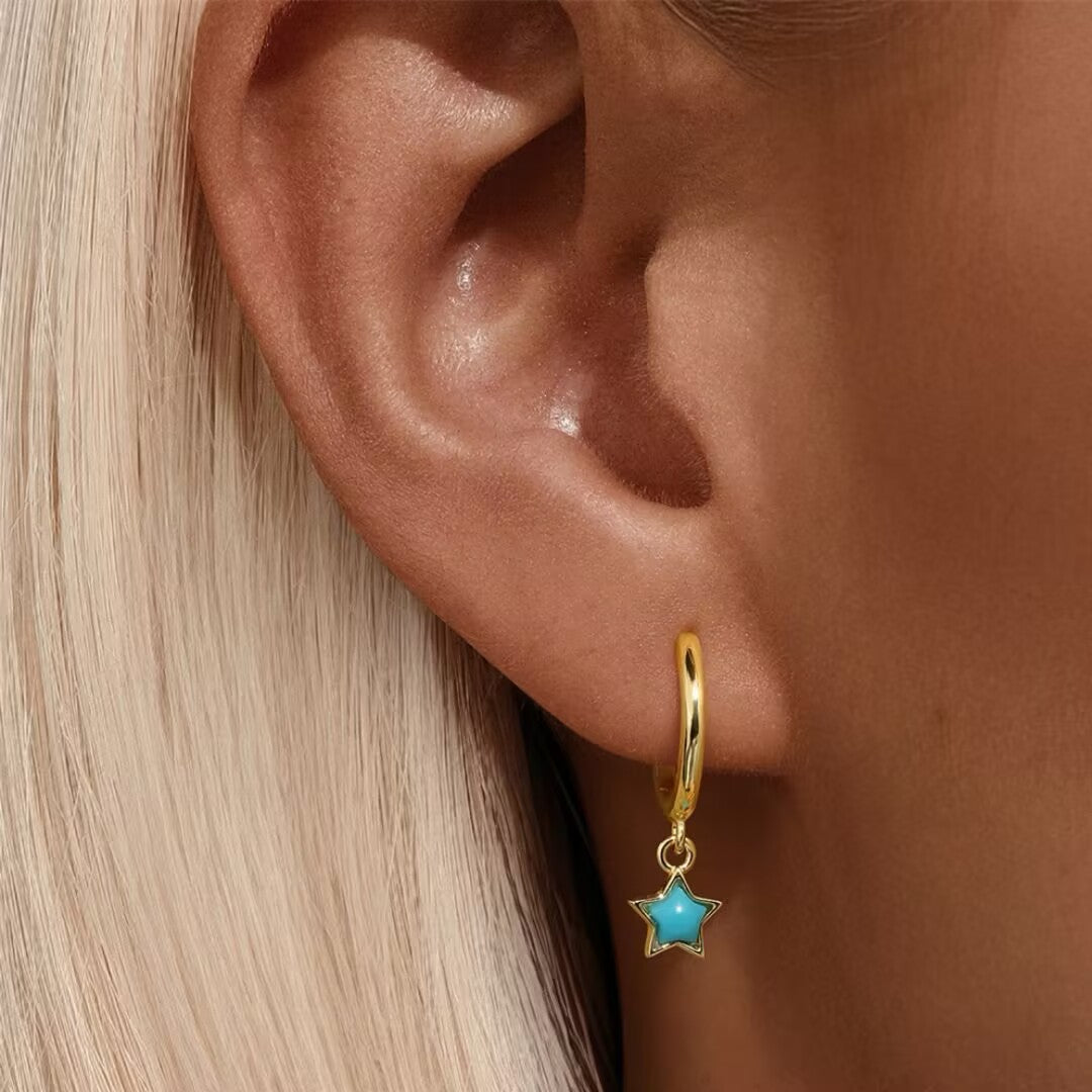 Turquoise Earrings â Enchanted Sky, Gold Plated Silver