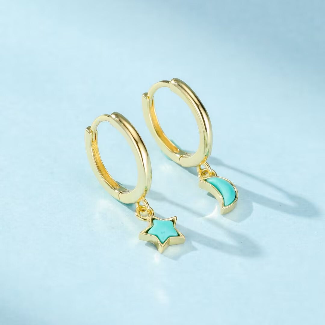 Turquoise Earrings â Enchanted Sky, Gold Plated Silver