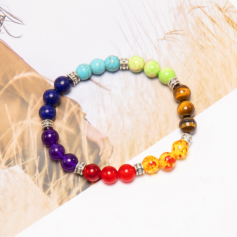 Bracelet 7 Chakras en Pierres Naturelles – Sphères de Lumière