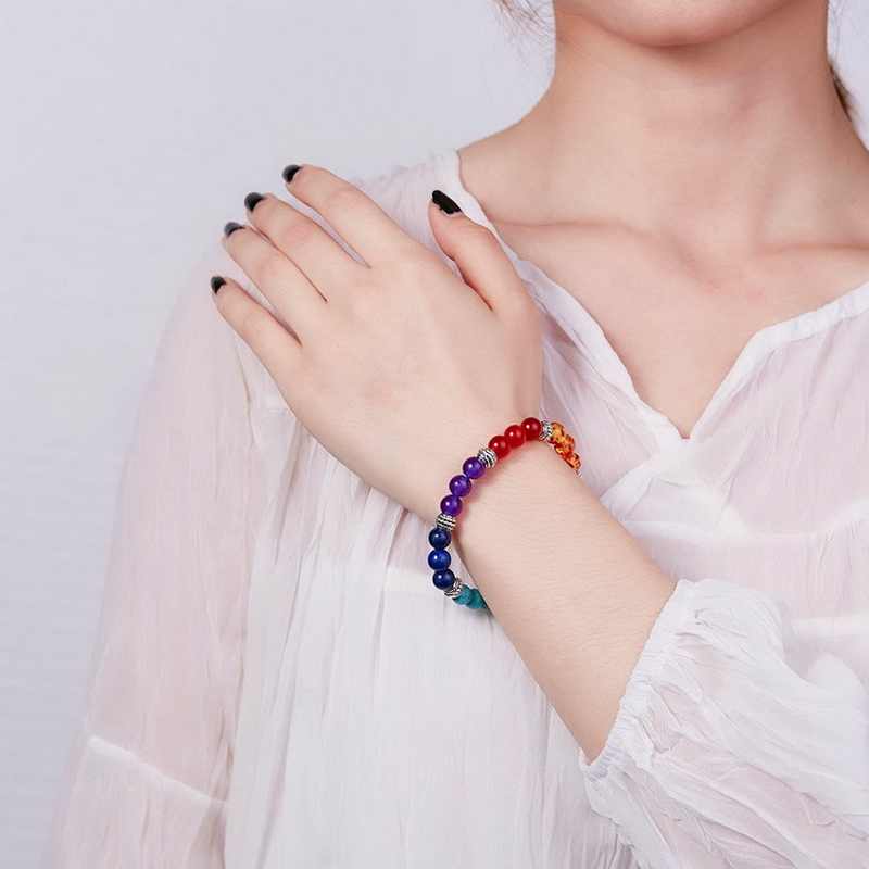 Bracelet 7 Chakras en Pierres Naturelles – Sphères de Lumière
