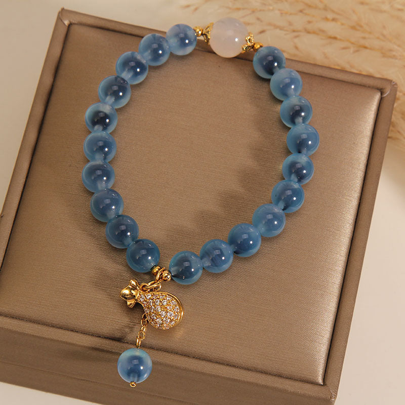 Bracelet Agate Bleu – Trésor Océanique