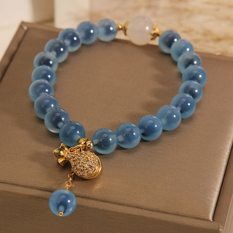 Bracelet Agate Bleu – Trésor Océanique