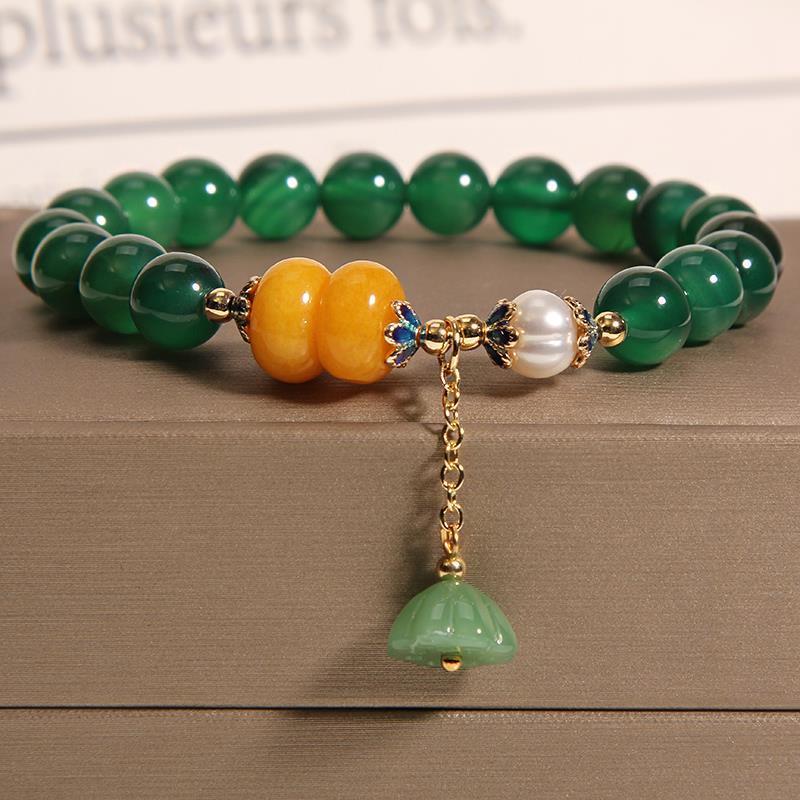 Bracelet Agate et Lotus – Forestière