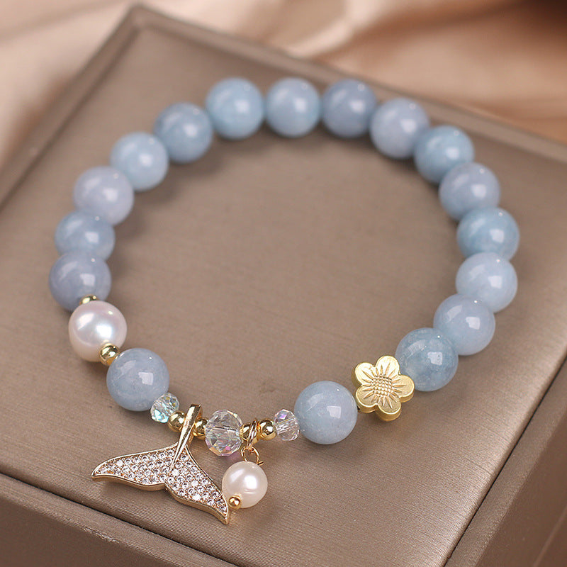 Bracelet Aigue Marine et Perle – Apaisement de Mer