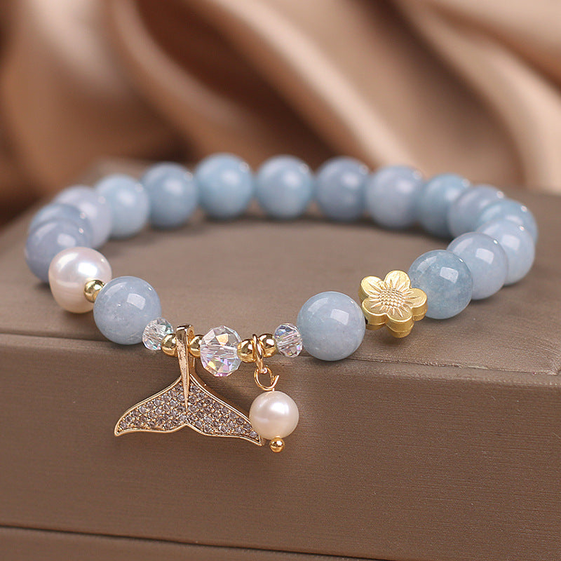 Bracelet Aigue Marine et Perle – Apaisement de Mer