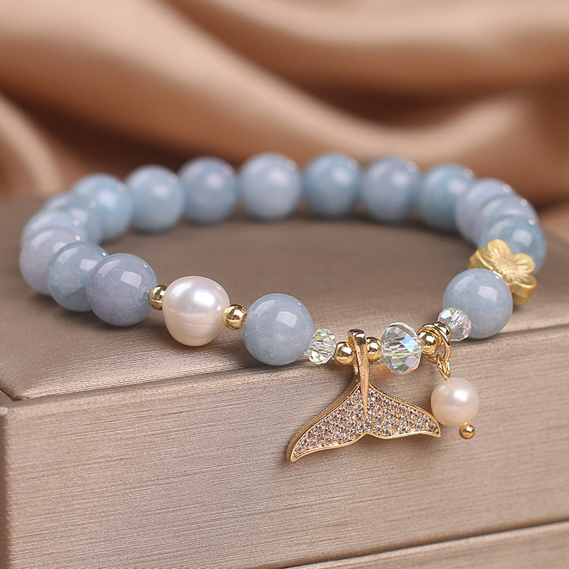 Bracelet Aigue Marine et Perle – Apaisement de Mer