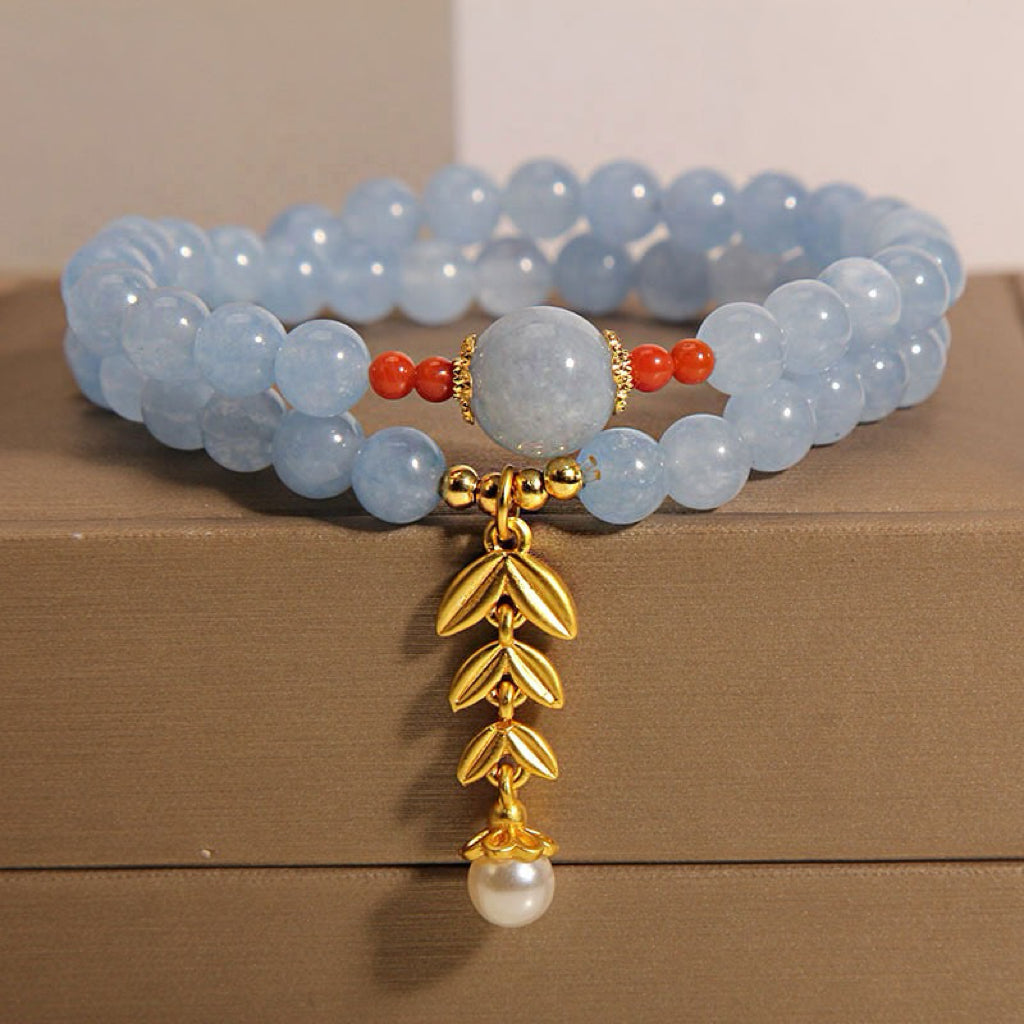 Bracelet Aigue Marine et Perle – Azur Moisson