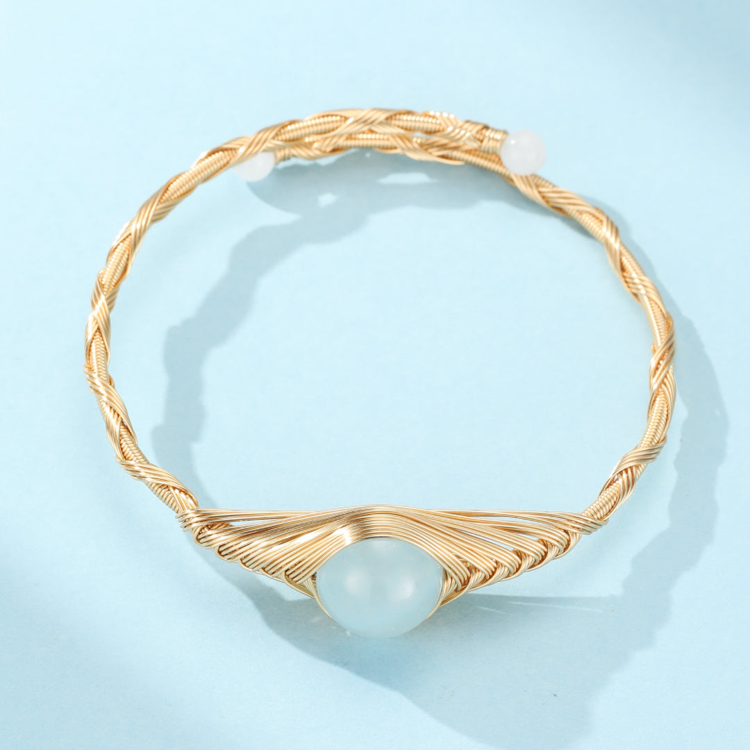 Bracelet Aigue Marine – Vortex Doré