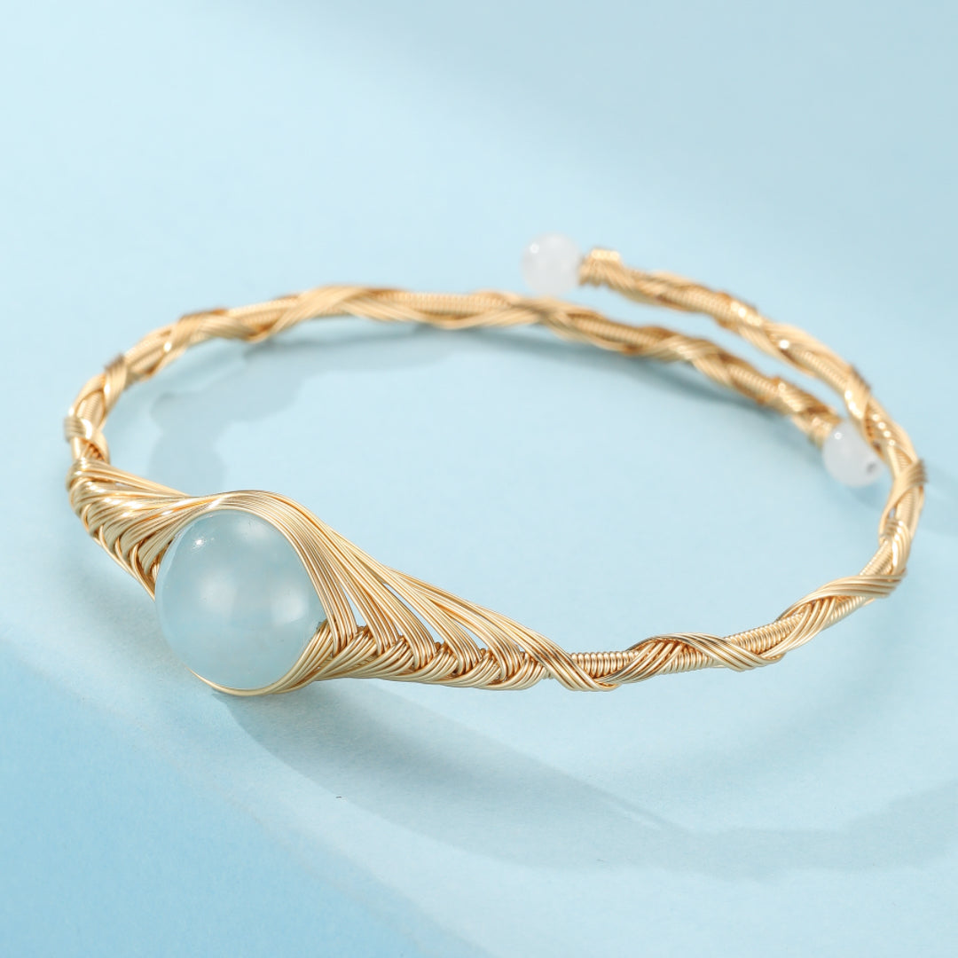 Bracelet Aigue Marine – Vortex Doré