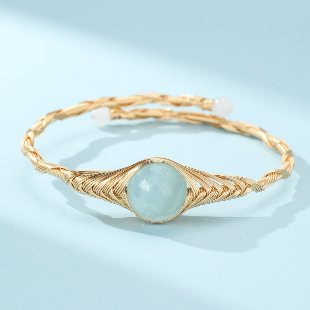 Bracelet Aigue Marine – Vortex Doré