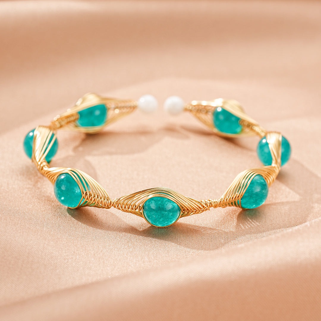 Amazonite Bracelet – Golden Bohemian Thread