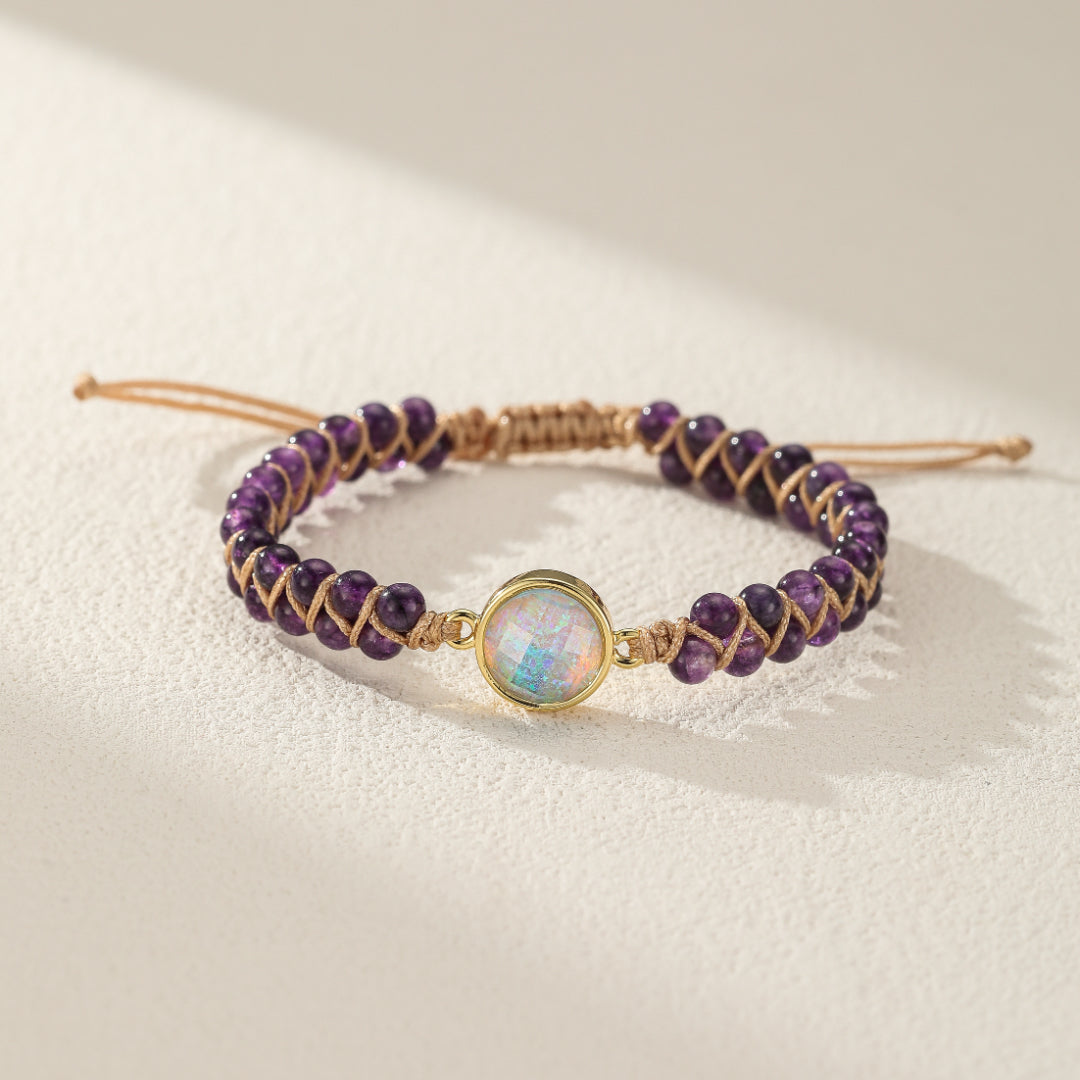 Bracelet Améthyste et Opale – Création Divine