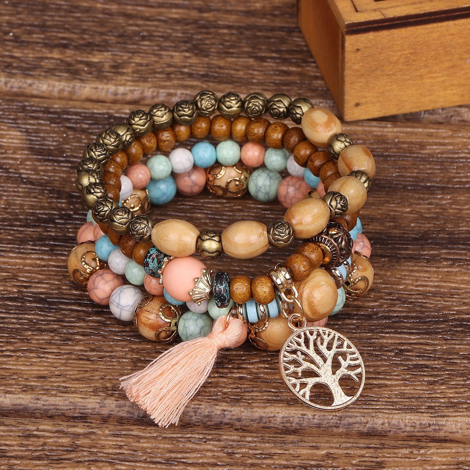 Life Tree 'Abundance' Bracelet in Wood