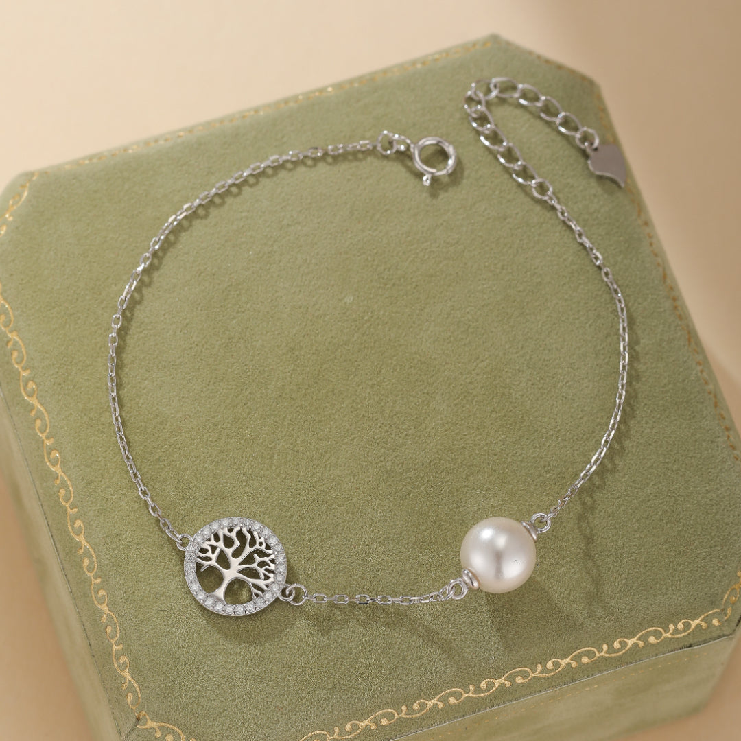 Bracelet Arbre de Vie et Perle – Vitalité, Argent 925