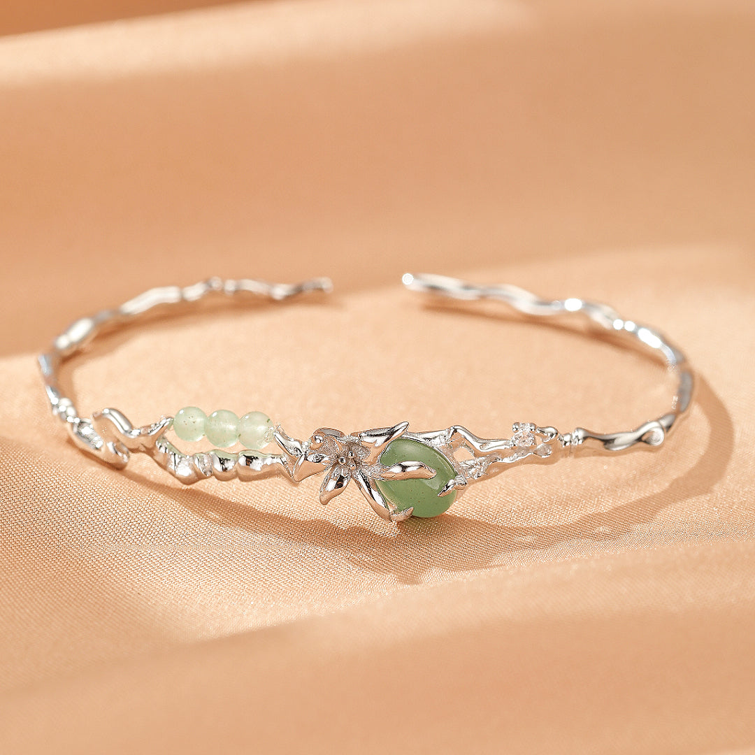 Bracelet Aventurine – Esprit Sauvage, Argent