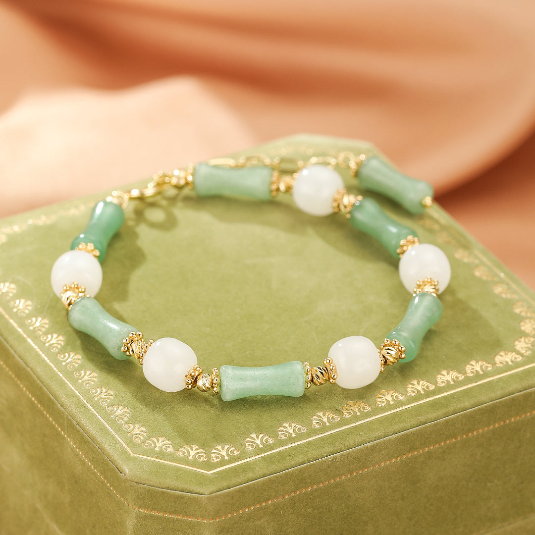 Bracelet Aventurine et Jade – Danse des Pierres