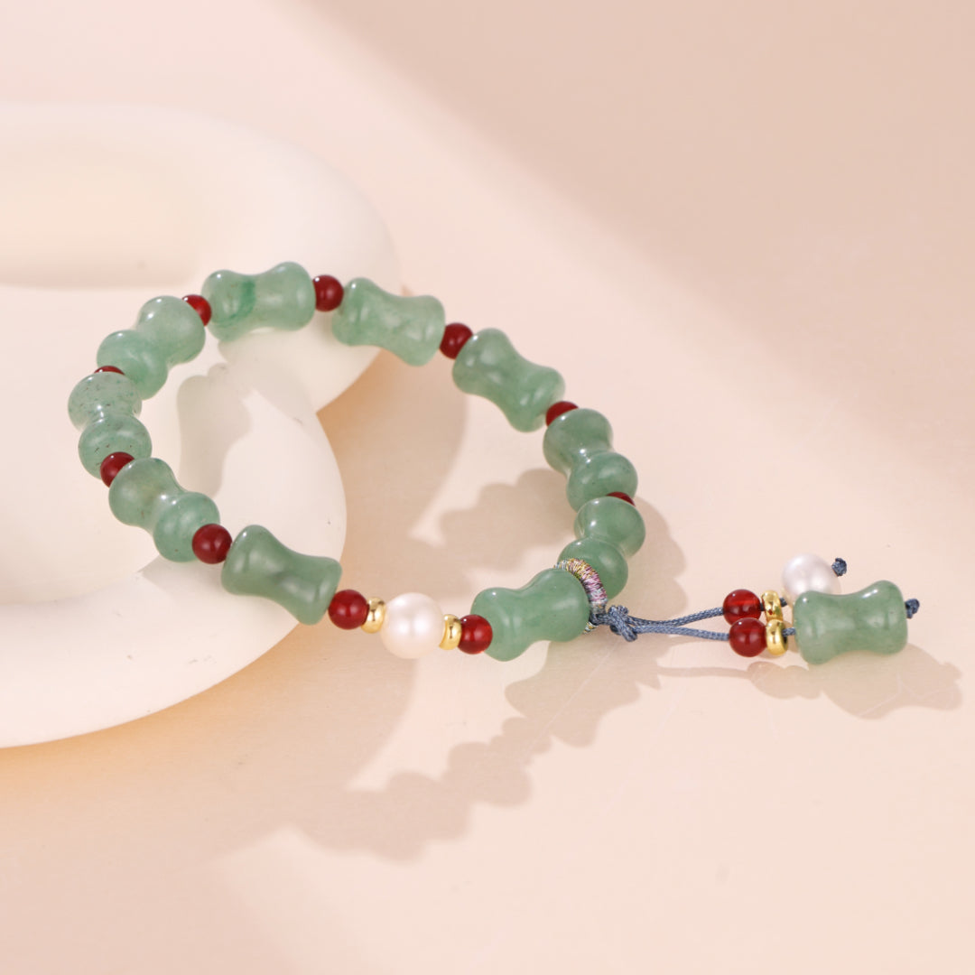 Bracelet Aventurine et Perle – Fleur de Sérénité