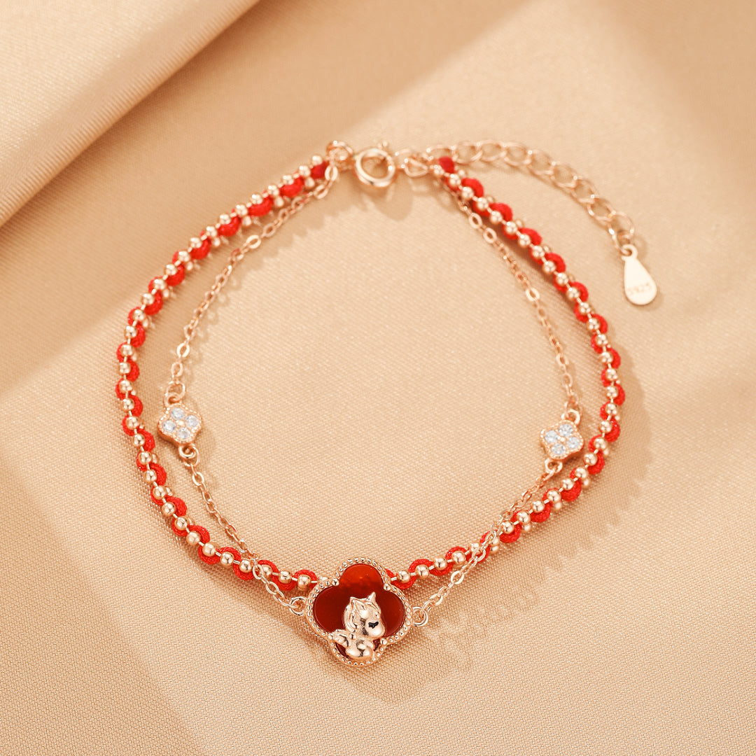 Bijoux-Bracelet Cheval – Esprit Libre, Argent Plaqué Or Rose