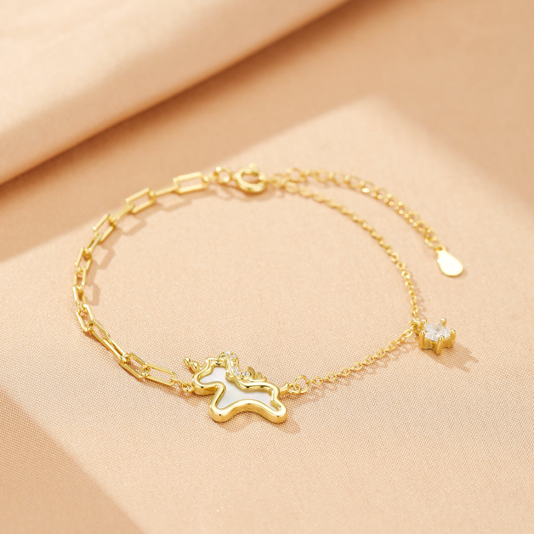 Horse Bracelet – Starry Freedom, Gold Plated Silver