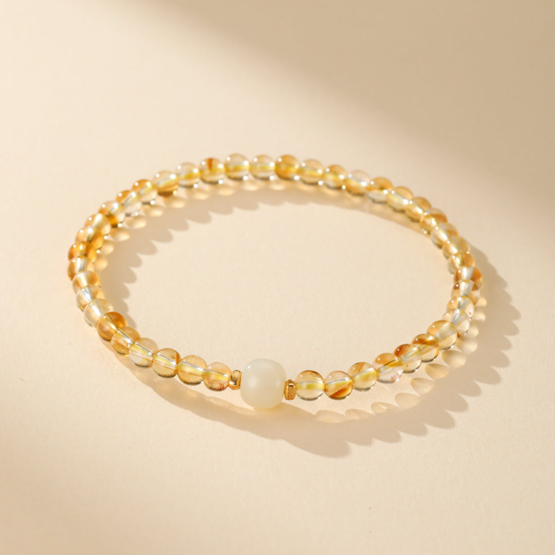 Bracelet Citrine et Jade – Aura de Prospérité
