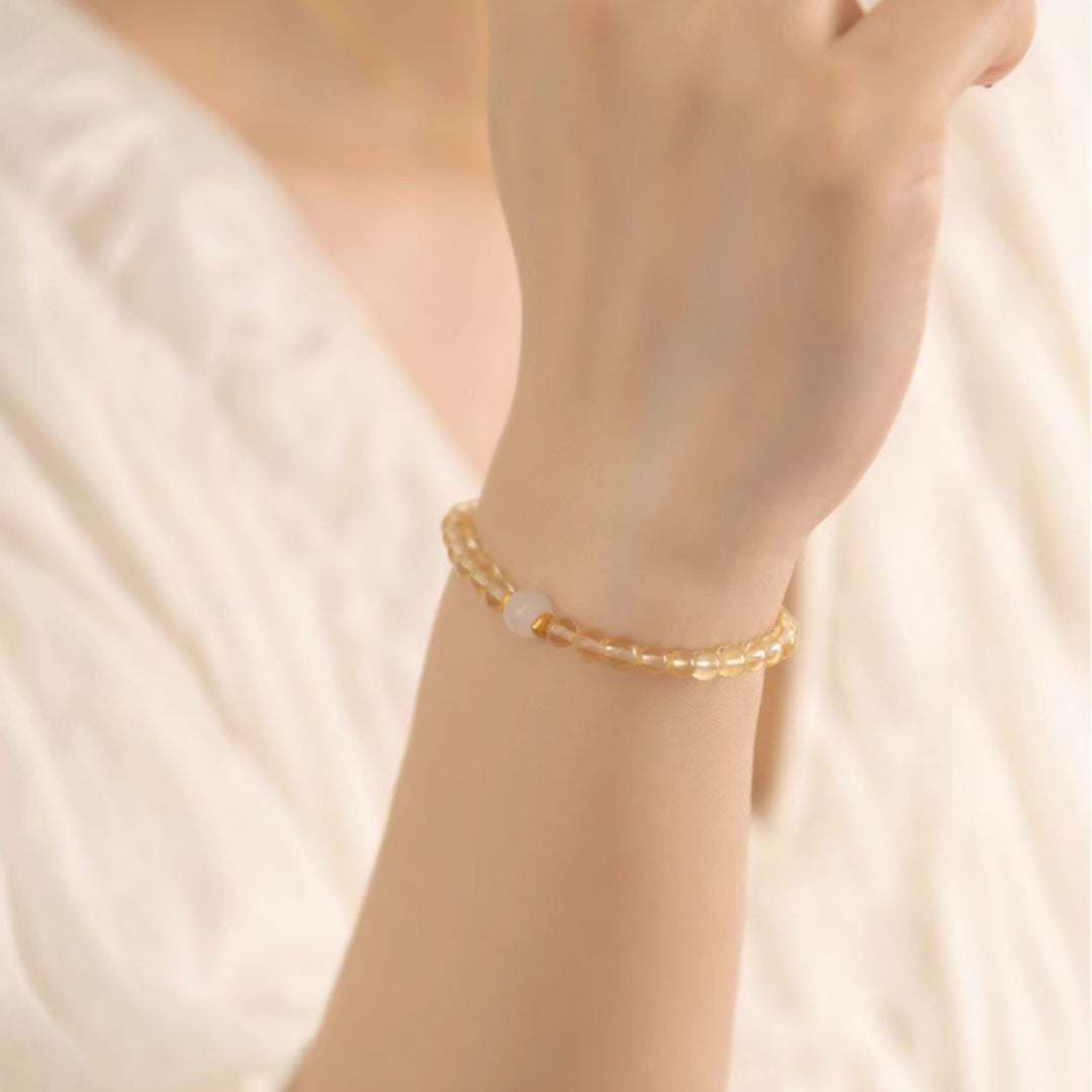 Bracelet Citrine et Jade – Aura de Prospérité