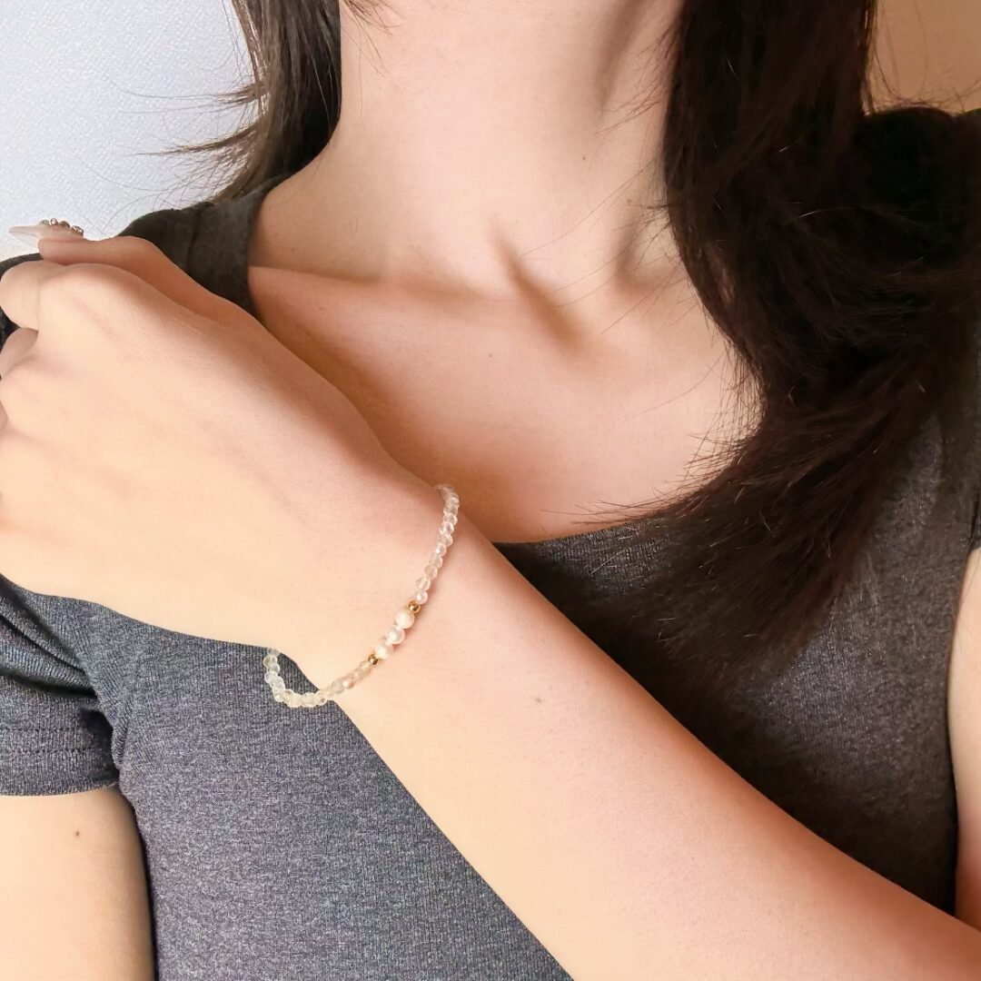 Bracelet Citrine et Perle – Douceur Dorée