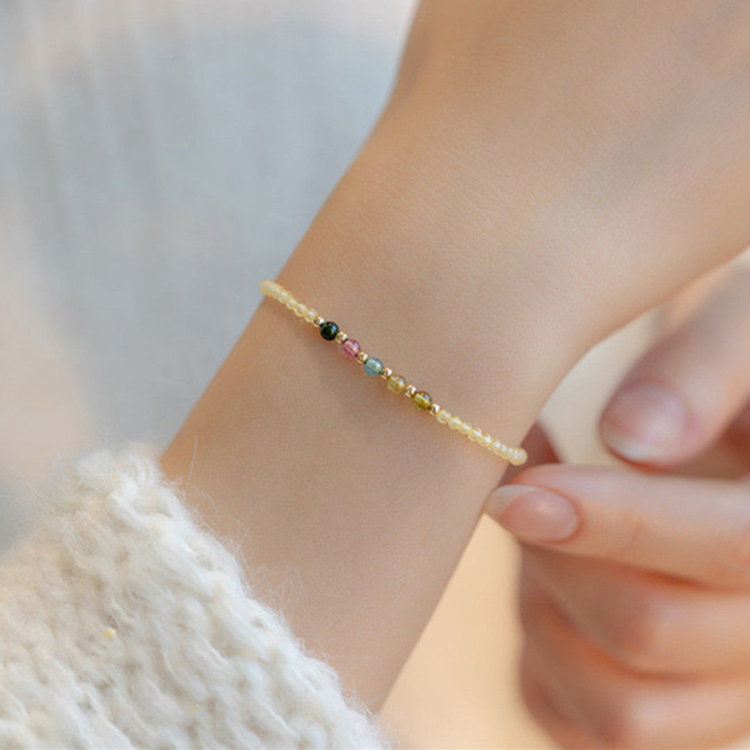 Bracelet Citrine et Tourmaline – Abondance Arc-en-Ciel