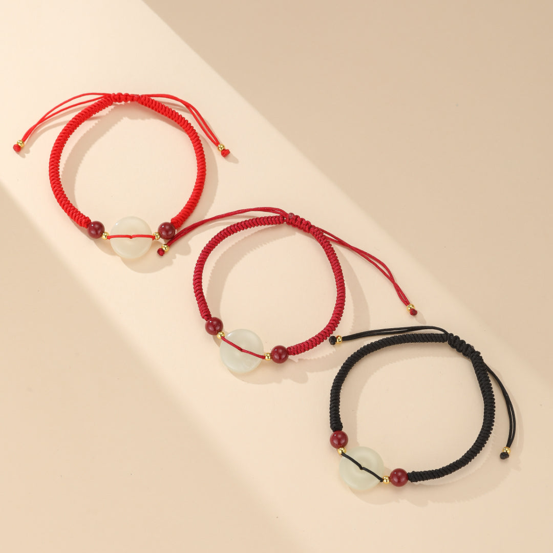 Couple Bracelet Jade â Candy, Red Thread