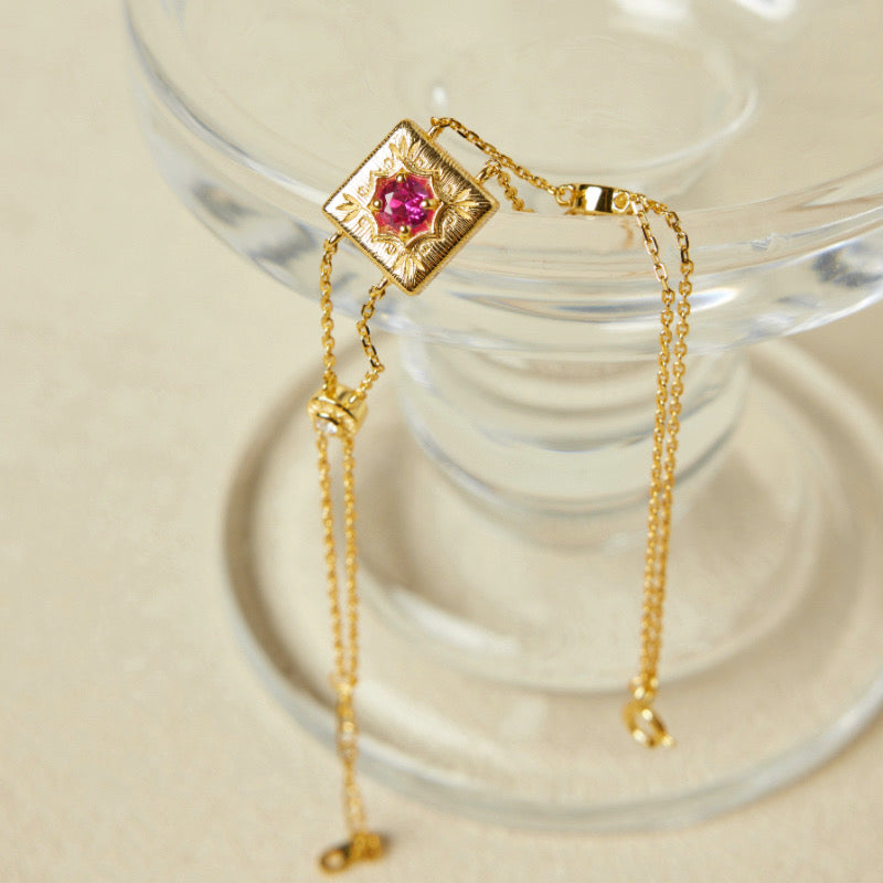 Bracelet Cornaline – Joie de vivre, Argent Plaqué Or