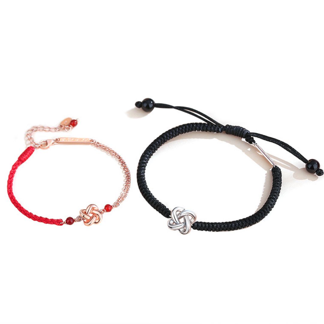 Bracelet Couple Cordon Rouge – Chance Infini, Argent 925