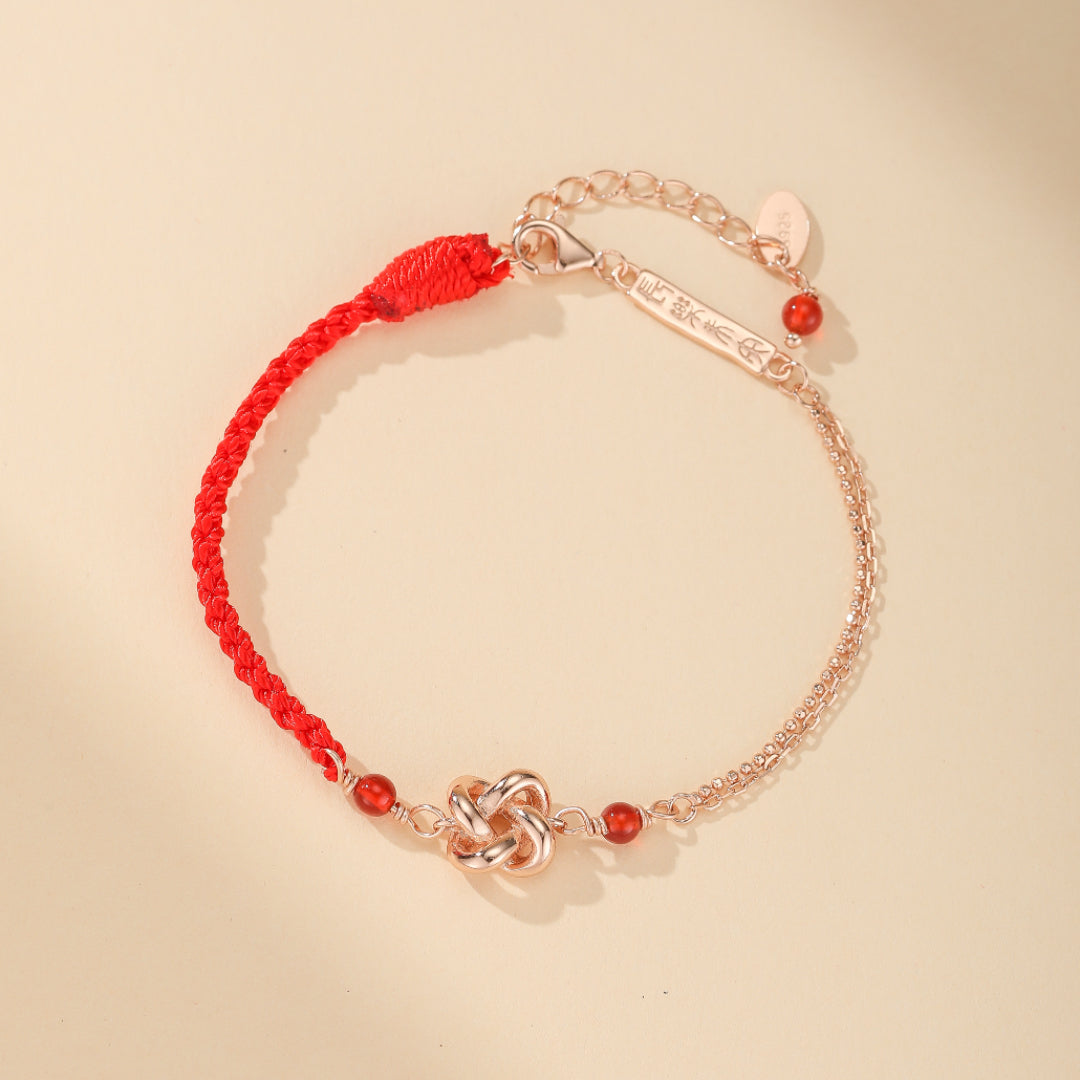 Bracelet Couple Cordon Rouge – Chance Infini, Argent 925
