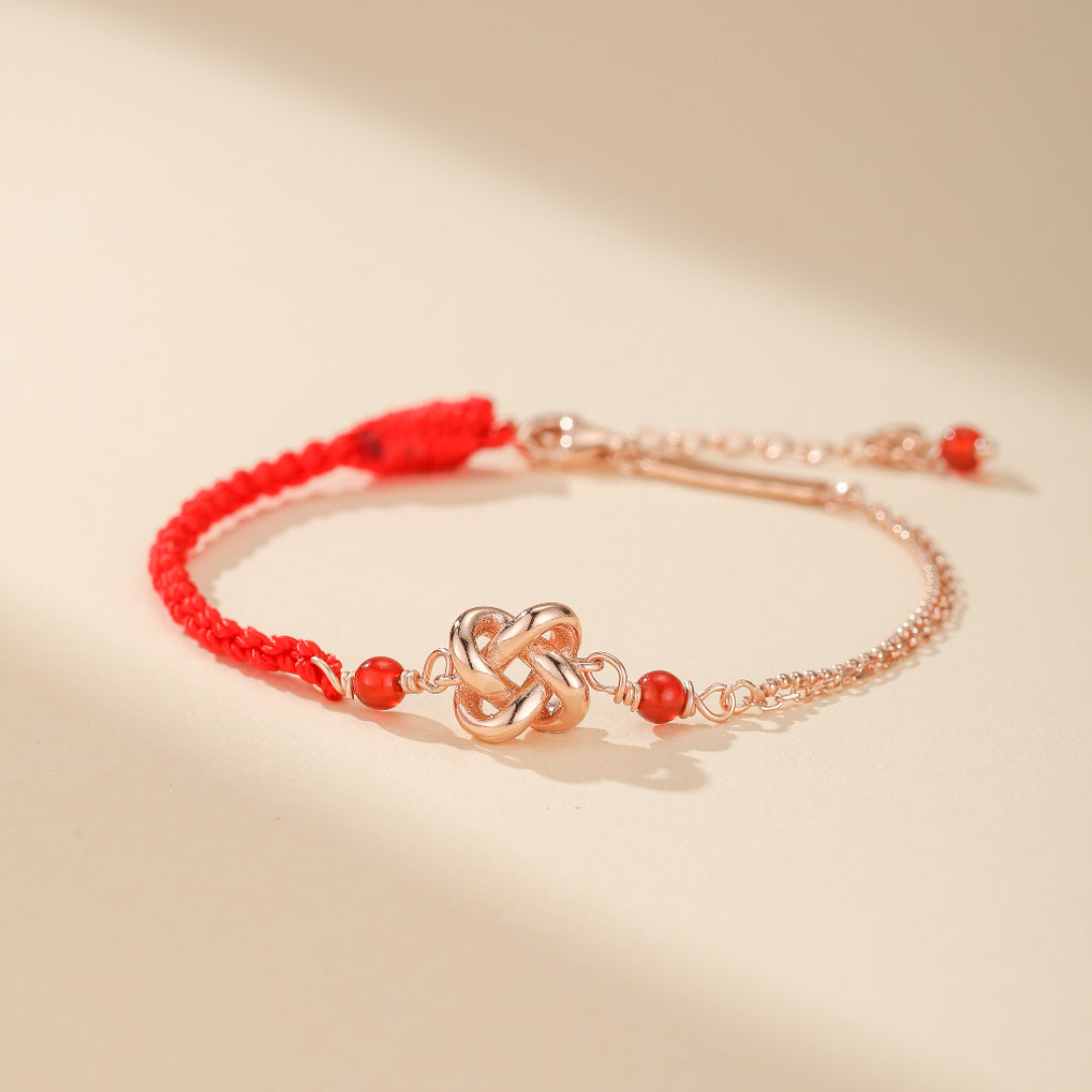 Bracelet Couple Cordon Rouge – Chance Infini, Argent 925
