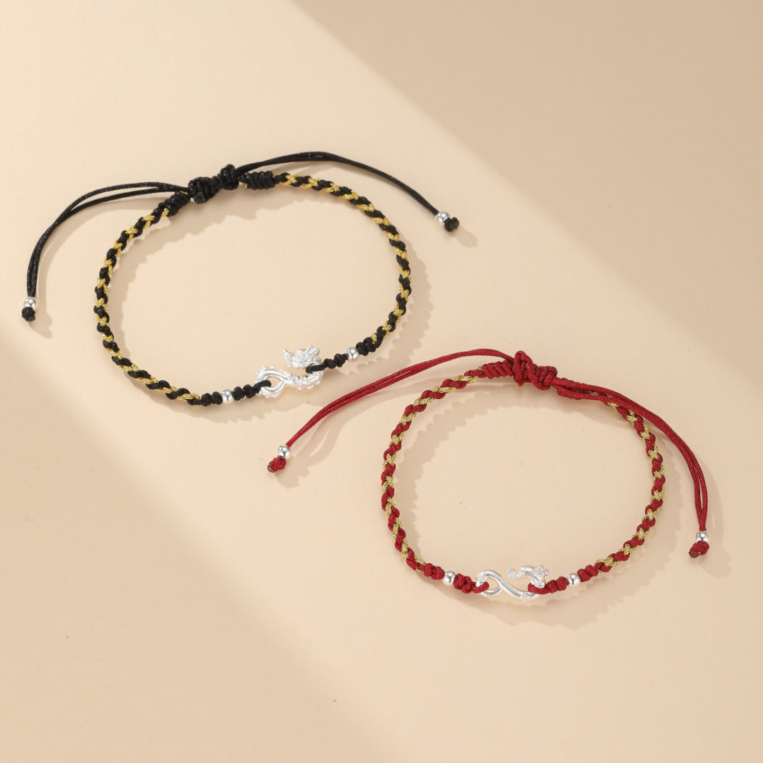 Bracelet Couple Dragon – Duo Passion, Argent 999