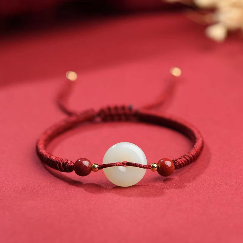 Bracelet Couple Jade – Bonbon, Fil Rouge