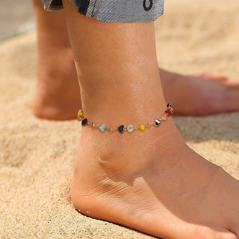 Anklet Bracelet Agate – Colorful Sparkle, Mysterious Material