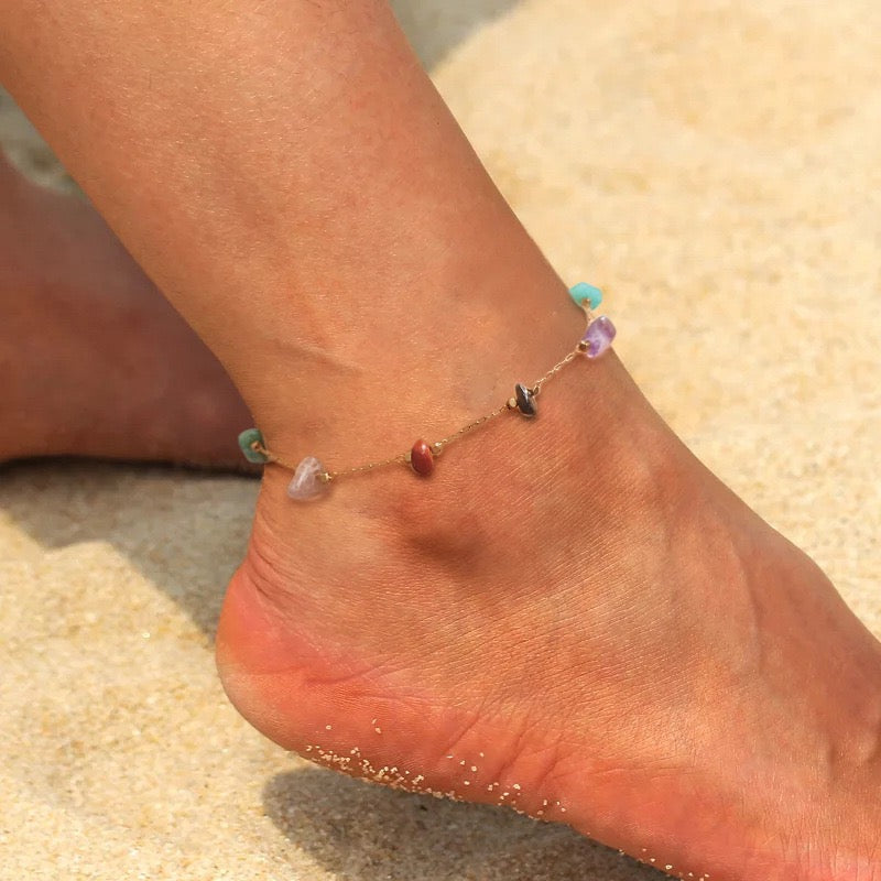 Anklet Bracelet Agate – Colorful Sparkle, Mysterious Material