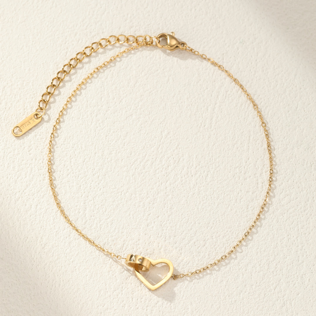 Bracelet de Cheville Cœur – Doux Frisson