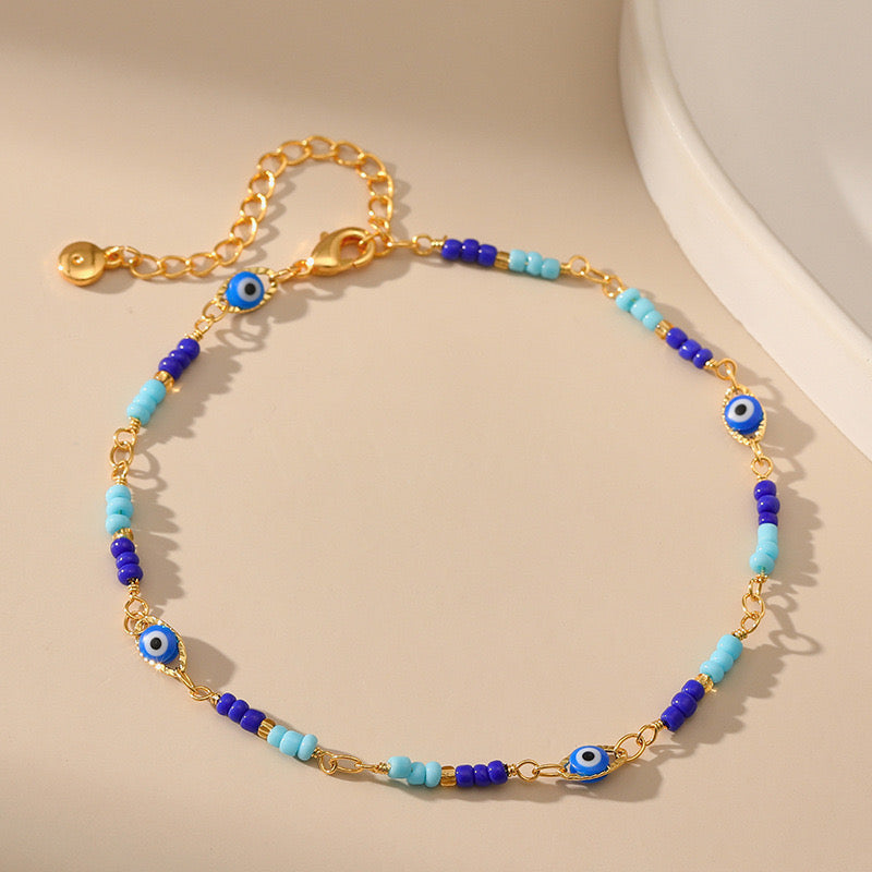 Anklet – Mischievous Enigmatic Eye, Gold Plated