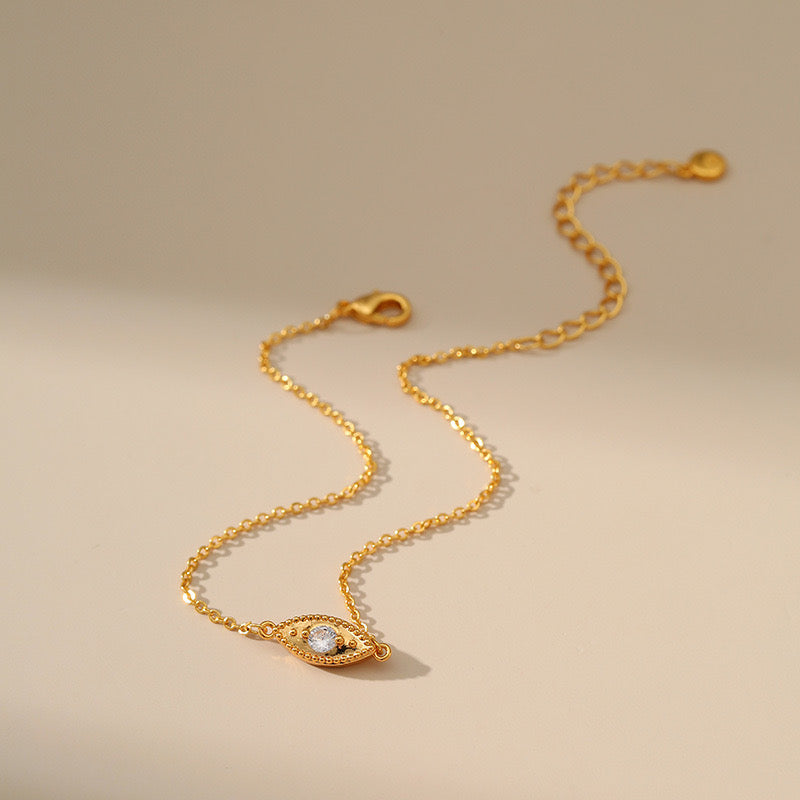 Bracelet de Cheville Mauvais Œil – Aura d'Égypte, Plaqué Or