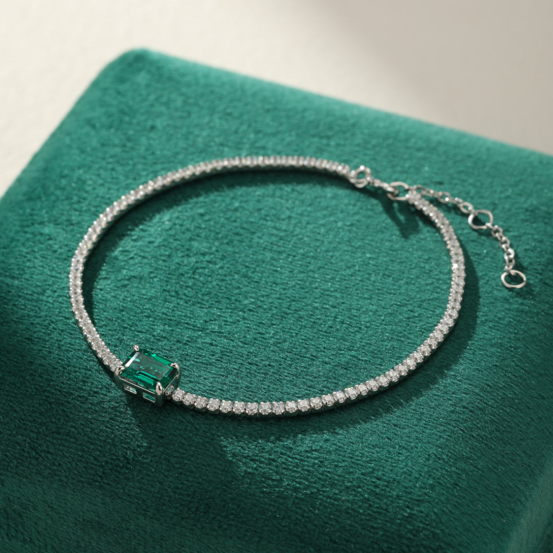 Bracelet Émeraude – Harmonie Précieuse, Argent 925